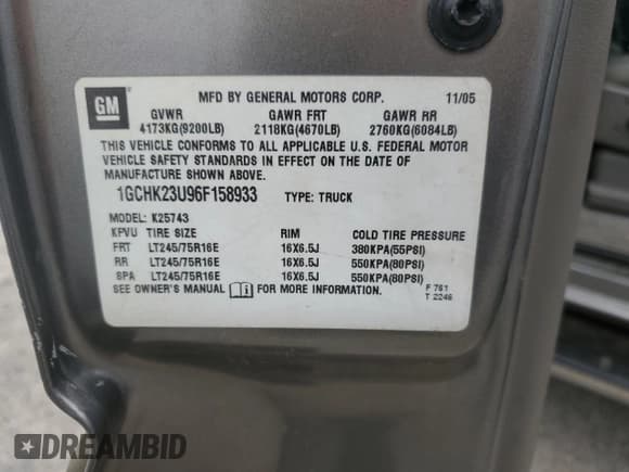 ✅ 2006 Chevrolet Silverado 2500HD LT2 • VIN: 1GCHK23U96F158933 • Lot: 59674375. Wystawiony na Copart z przebiegiem 351 302 mil. Bezpłatny archiwum sprzedaży aukcyjnych z USA i szczegółowy raport historii pojazdu na DreamBid. Zdjęcie 12.