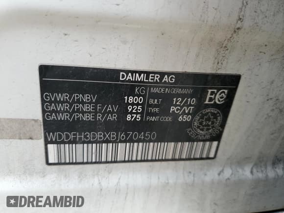 ✅ 2011 Mercedes-Benz B 200 • VIN: WDDFH3DBXBJ670450 • Лот: 78168424. Опубликован ранее на Copart с пробегом 188 382 миль. Бесплатный доступ к архиву аукционных продаж из США и подробный отчёт об истории автомобиля на DreamBid. Изображение 12.