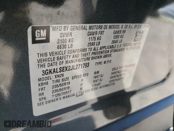 ✅ 2018 GMC Terrain Denali • VIN: 3GKALSEX2JL271793 • Lot: 66831815. Listed on Copart with 85,077 mi. Free auction sales archive from the USA and detailed vehicle history report at DreamBid. Image 14.