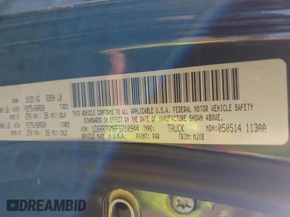 ✅ 2015 Ram 1500 Big Horn • VIN: 1C6RR7GM6FS710944 • Lot: 43770679. Listed on IAAI with 119,743 mi. Free auction sales archive from the USA and detailed vehicle history report at DreamBid. Image 9.