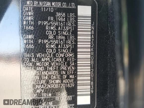 ✅ 2011 Nissan Cube S Krom Edition • VIN: JN8AZ2KR0BT201839 • Лот: 81939085. Опубликован ранее на Copart с пробегом 199 071 миль. Бесплатный доступ к архиву аукционных продаж из США и подробный отчёт об истории автомобиля на DreamBid. Изображение 12.