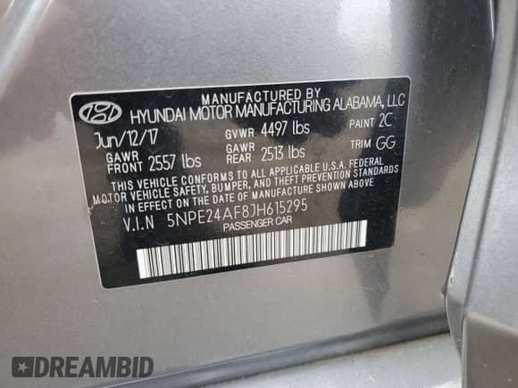 2018 Hyundai Sonata SE с VIN 5NPE24AF8JH615295, выставлен на аукционе Copart как лот 81614175 с пробегом 117 036 миль миль и Списание • Salvage title. История ставок и продаж доступна на DreamBid. Изображение 12.