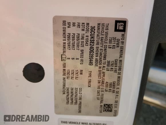 ✅ 2013 Chevrolet Silverado 1500 LT • VIN: 3GCUKSE24DG289449 • Lot: 68217814. Listed on Copart with 123,138 mi. Free auction sales archive from the USA and detailed vehicle history report at DreamBid. Image 14.