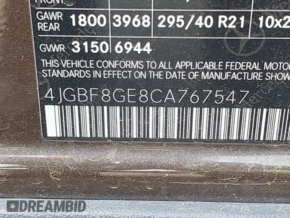 ✅ 2012 Mercedes-Benz GL 550 • VIN: 4JGBF8GE8CA767547 • Лот: 42411845. Опубликован ранее на IAAI с пробегом 96 391 миль. Бесплатный доступ к архиву аукционных продаж из США и подробный отчёт об истории автомобиля на DreamBid. Изображение 9.