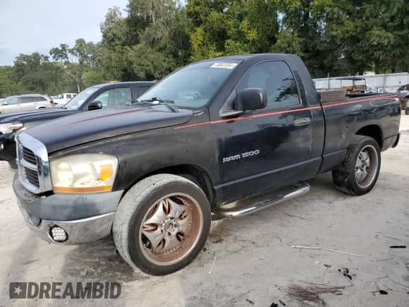 2006 Dodge 1500 ST z VIN 1D7HA16K56J145011, wystawiony jako Copart lot #77970754 z przebiegiem 181 935 mil mil oraz Czysty tytuł • Clean title. Historia ofert i sprzedaży dostępna na DreamBid. Obrazek 1.