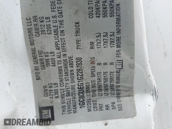 ✅ 2016 Chevrolet Silverado 2500HD Work Truck • VIN: 1GC0CUEG1GZ287830 • Лот: 70831705. Опубликован ранее на Copart с пробегом Не указан. Бесплатный доступ к архиву аукционных продаж из США и подробный отчёт об истории автомобиля на DreamBid. Изображение 12.