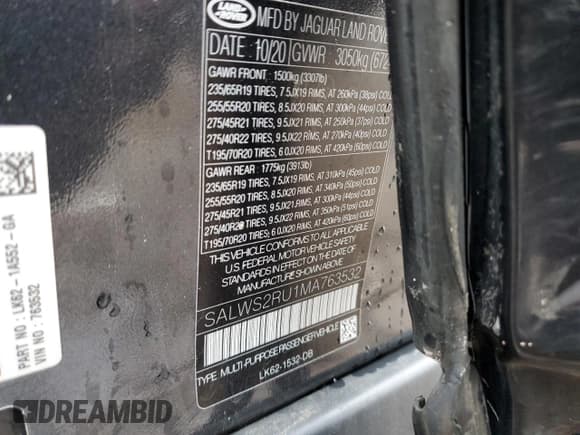 ✅ 2021 Land Rover Range Rover Sport HST • VIN: SALWS2RU1MA763532 • Lot: 44107975. Wystawiony na Copart z przebiegiem 109 690 mil. Bezpłatny archiwum sprzedaży aukcyjnych z USA i szczegółowy raport historii pojazdu na DreamBid. Zdjęcie 13.