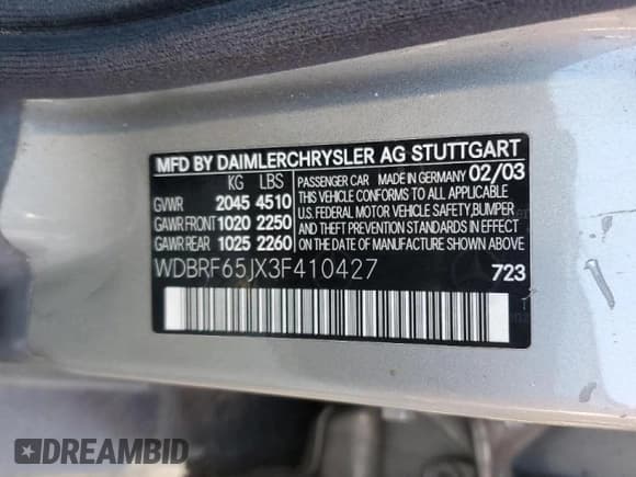 ✅ 2003 Mercedes-Benz C AMG • VIN: WDBRF65JX3F410427 • Lot: 45677345. Wystawiony na Copart z przebiegiem Nie podano. Bezpłatny archiwum sprzedaży aukcyjnych z USA i szczegółowy raport historii pojazdu na DreamBid. Zdjęcie 12.