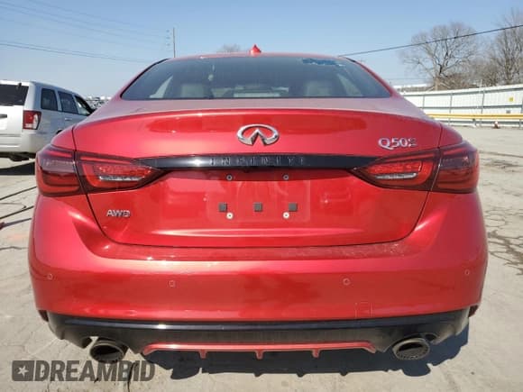 ✅ 2022 Infiniti Q50 Red Sport 400 • VIN: JN1FV7DR8NM390216 • Lot: 48928795. Listed on Copart with 64,991 mi. Free auction sales archive from the USA and detailed vehicle history report at DreamBid. Image 6.