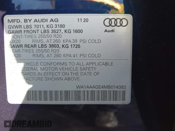 ✅ 2021 Audi e-tron Premium • VIN: WA1AAAGE4MB014383 • Lot: 41298787. Listed on IAAI with 63,214 mi. Free auction sales archive from the USA and detailed vehicle history report at DreamBid. Image 9.