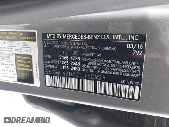 ✅ 2016 Mercedes-Benz C 300 • VIN: 55SWF4KB7GU150938 • Lot: 43556715. Wystawiony na IAAI z przebiegiem 97 536 mil. Bezpłatny archiwum sprzedaży aukcyjnych z USA i szczegółowy raport historii pojazdu na DreamBid. Zdjęcie 9.