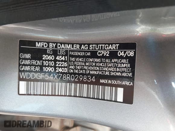 ✅ 2008 Mercedes-Benz C 300 Sport • VIN: WDDGF54X78R029834 • Lot: 43354217. Wystawiony na IAAI z przebiegiem 170 855 mil. Bezpłatny archiwum sprzedaży aukcyjnych z USA i szczegółowy raport historii pojazdu na DreamBid. Zdjęcie 9.