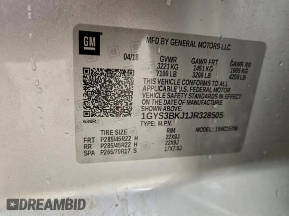 ✅ 2018 Cadillac Escalade Luxury • VIN: 1GYS3BKJ1JR328505 • Лот: 93147015. Опубликован ранее на Copart с пробегом 118 123 миль. Бесплатный доступ к архиву аукционных продаж из США и подробный отчёт об истории автомобиля на DreamBid. Изображение 14.