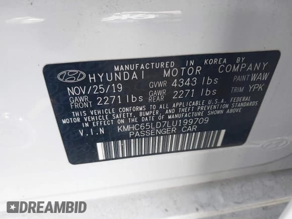 ✅ 2020 Hyundai Ioniq SE • VIN: KMHC65LD7LU199709 • Lot: 41416448. Wystawiony na IAAI z przebiegiem 50 145 mil. Bezpłatny archiwum sprzedaży aukcyjnych z USA i szczegółowy raport historii pojazdu na DreamBid. Zdjęcie 9.