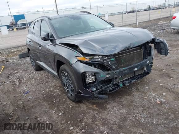 2023 Hyundai Tucson N Line with VIN KM8JFCAE2PU212623, listed as a IAAI auction lot 43440284 with 94,940 mi miles and . Bid and sale history available at DreamBid. Image 1.