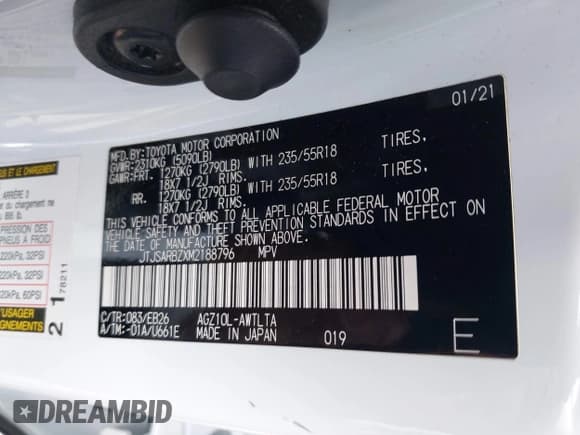 ✅ 2021 Lexus NX 300 F Sport • VIN: JTJSARBZXM2188796 • Lot: 42394202. Wystawiony na IAAI z przebiegiem 72 201 mil. Bezpłatny archiwum sprzedaży aukcyjnych z USA i szczegółowy raport historii pojazdu na DreamBid. Zdjęcie 9.