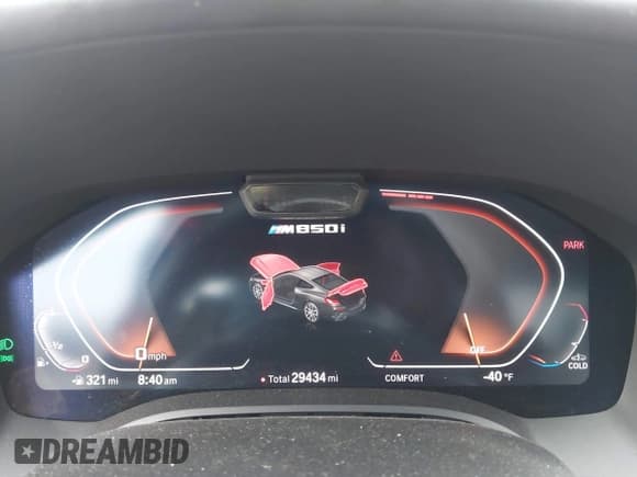 ✅ 2023 BMW 8 Series M850i xDrive • VIN: WBABC4C03PCK50261 • Lot: 43608568. Listed on IAAI with 29,434 mi. Free auction sales archive from the USA and detailed vehicle history report at DreamBid. Image 7.