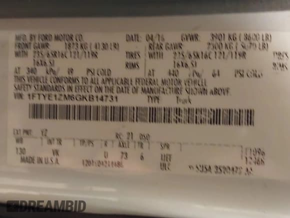 ✅ 2016 Ford Transit Cargo • VIN: 1FTYE1ZM6GKB14731 • Lot: 43755334. Wystawiony na IAAI z przebiegiem 192 501 mil. Bezpłatny archiwum sprzedaży aukcyjnych z USA i szczegółowy raport historii pojazdu na DreamBid. Zdjęcie 9.