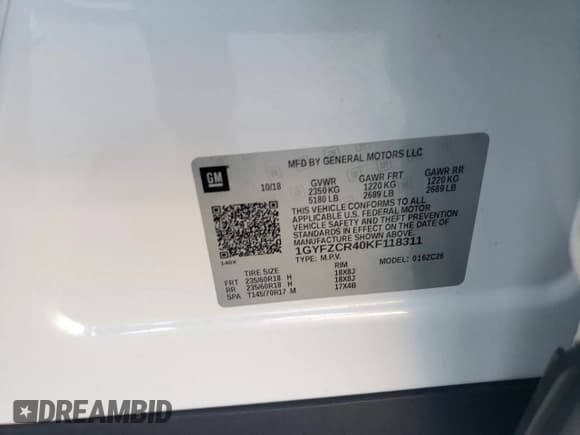 ✅ 2019 Cadillac XT4 FWD Premium Luxury • VIN: 1GYFZCR40KF118311 • Lot: 86881485. Listed on Copart with 52,788 mi. Free auction sales archive from the USA and detailed vehicle history report at DreamBid. Image 13.