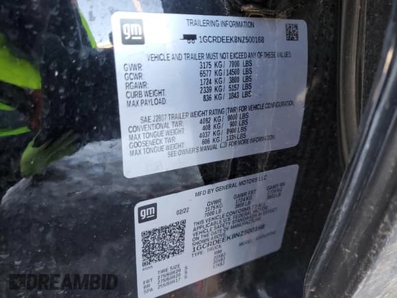 ✅ 2022 Chevrolet Silverado 1500 • VIN: 1GCRDEEK8NZ500168 • Лот: 45511655. Опубликован ранее на Copart с пробегом 32 404 миль. Бесплатный доступ к архиву аукционных продаж из США и подробный отчёт об истории автомобиля на DreamBid. Изображение 12.