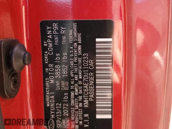 ✅ 2013 Hyundai Veloster Turbo • VIN: KMHTC6AE7DU110233 • Lot: 46612815. Wystawiony na Copart z przebiegiem 113 987 mil. Bezpłatny archiwum sprzedaży aukcyjnych z USA i szczegółowy raport historii pojazdu na DreamBid. Zdjęcie 12.