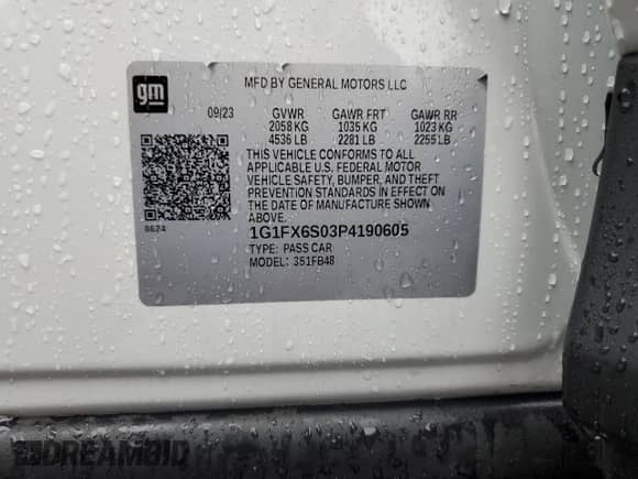 2023 Chevrolet Bolt EV 2LT с VIN 1G1FX6S03P4190605, выставлен на аукционе Copart как лот 86650055 с пробегом 38 028 миль миль и На запчасти • Non repairable. История ставок и продаж доступна на DreamBid. Изображение 13.