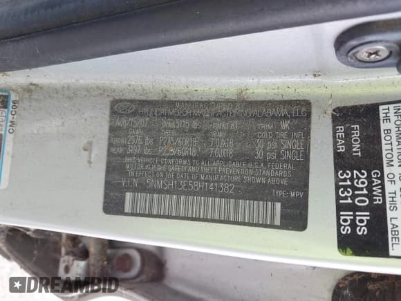 ✅ 2008 Hyundai Santa Fe SE • VIN: 5NMSH13E58H141382 • Lot: 43373724. Wystawiony na IAAI z przebiegiem 209 121 mil. Bezpłatny archiwum sprzedaży aukcyjnych z USA i szczegółowy raport historii pojazdu na DreamBid. Zdjęcie 9.