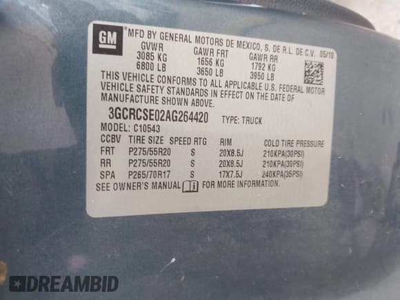 ✅ 2010 Chevrolet Silverado 1500 LT • VIN: 3GCRCSE02AG264420 • Lot: 42993363. Listed on IAAI with 93,151 mi. Free auction sales archive from the USA and detailed vehicle history report at DreamBid. Image 9.