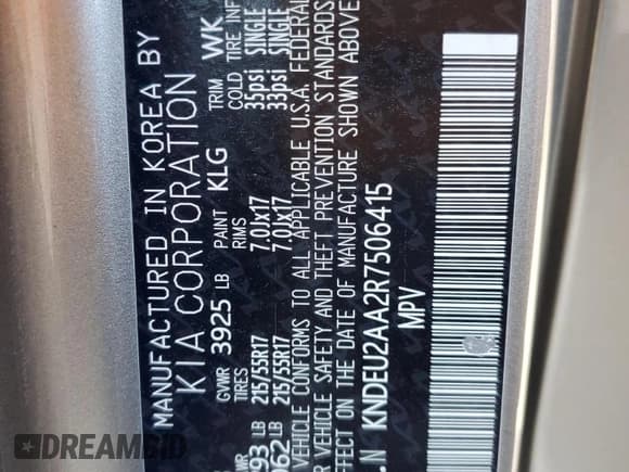 ✅ 2024 Kia Seltos S • VIN: KNDEU2AA2R7506415 • Лот: 91838515. Опубликован ранее на Copart с пробегом 25 109 миль. Бесплатный доступ к архиву аукционных продаж из США и подробный отчёт об истории автомобиля на DreamBid. Изображение 14.