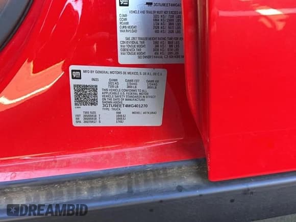 ✅ 2021 GMC Sierra 1500 AT4 • VIN: 3GTU9EET4MG401270 • Лот: 92027565. Опубликован ранее на Copart с пробегом 62 963 миль. Бесплатный доступ к архиву аукционных продаж из США и подробный отчёт об истории автомобиля на DreamBid. Изображение 10.