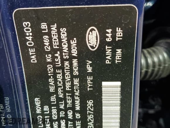 ✅ 2003 Land Rover Freelander • VIN: SALNY22293A267296 • Лот: 55853905. Опубликован ранее на Copart с пробегом 109 561 миль. Бесплатный доступ к архиву аукционных продаж из США и подробный отчёт об истории автомобиля на DreamBid. Изображение 13.