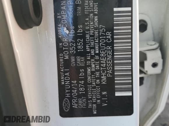 ✅ 2014 Hyundai Accent GLS • VIN: KMHCT4AE8EU701757 • Лот: 80267814. Опубликован ранее на Copart с пробегом 85 958 миль. Бесплатный доступ к архиву аукционных продаж из США и подробный отчёт об истории автомобиля на DreamBid. Изображение 14.