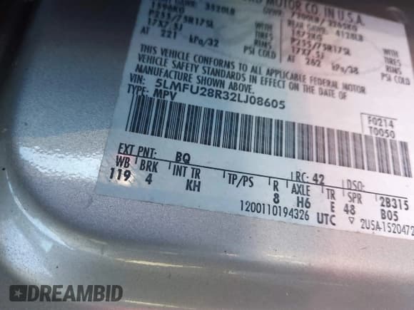 ✅ 2002 Lincoln Navigator • VIN: 5LMFU28R32LJ08605 • Лот: 43526040. Опубликован ранее на IAAI с пробегом 80 254 миль. Бесплатный доступ к архиву аукционных продаж из США и подробный отчёт об истории автомобиля на DreamBid. Изображение 9.