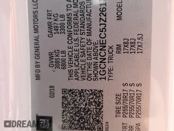 ✅ 2018 Chevrolet Silverado 1500 Work Truck • VIN: 1GCNCNEC5JZ261795 • Lot: 86986685. Wystawiony na Copart z przebiegiem 47 446 mil. Bezpłatny archiwum sprzedaży aukcyjnych z USA i szczegółowy raport historii pojazdu na DreamBid. Zdjęcie 12.