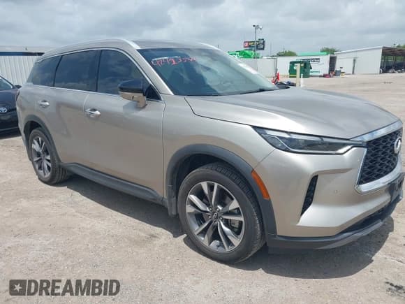 ✅ 2022 Infiniti QX60 Luxe • VIN: 5N1DL1FR9NC333156 • Лот: 42413572. Опубликован ранее на IAAI с пробегом 56 771 миль. Бесплатный доступ к архиву аукционных продаж из США и подробный отчёт об истории автомобиля на DreamBid. Изображение 1.