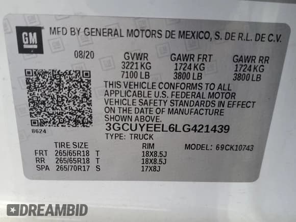 ✅ 2020 Chevrolet Silverado 1500 RST • VIN: 3GCUYEEL6LG421439 • Lot: 63865525. Wystawiony na Copart z przebiegiem 49 330 mil. Bezpłatny archiwum sprzedaży aukcyjnych z USA i szczegółowy raport historii pojazdu na DreamBid. Zdjęcie 13.