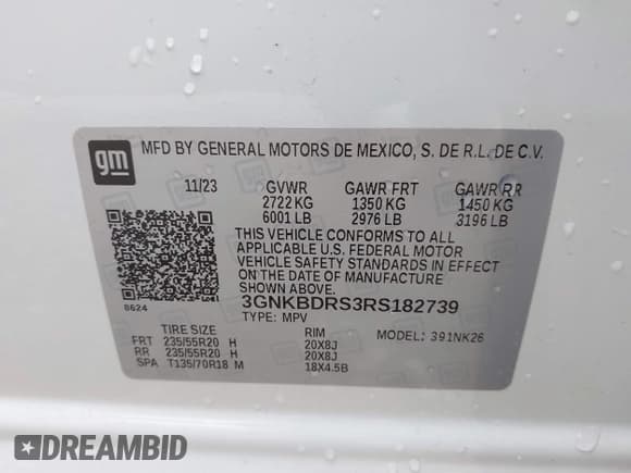 ✅ 2024 Chevrolet Blazer LT • VIN: 3GNKBDRS3RS182739 • Lot: 42090575. Listed on IAAI with 13,005 mi. Free auction sales archive from the USA and detailed vehicle history report at DreamBid. Image 9.