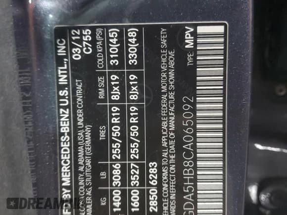 ✅ 2012 Mercedes-Benz M 350 • VIN: 4JGDA5HB8CA065092 • Lot: 90644735. Listed on Copart with 182,517 mi. Free auction sales archive from the USA and detailed vehicle history report at DreamBid. Image 14.