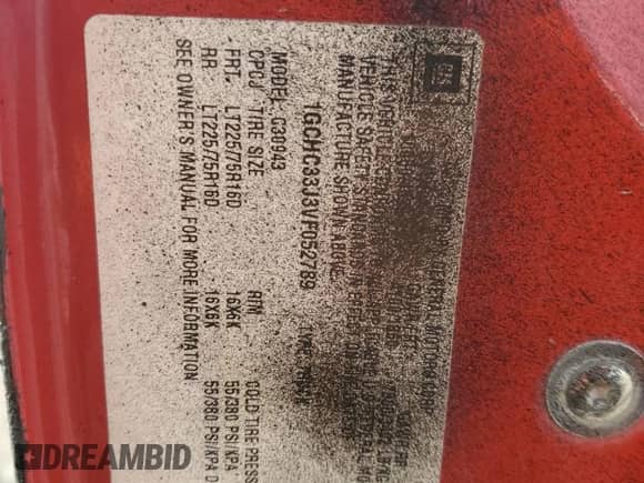 1997 Chevrolet Silverado 3500 with VIN 1GCHC33J3VF052789, listed as a Copart auction lot 86842835 with 137,985 mi miles and Salvage title. Bid and sale history available at DreamBid. Image 13.