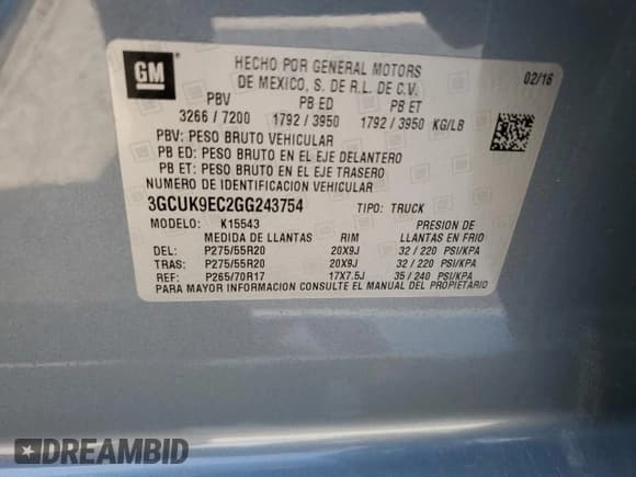 ✅ 2016 Chevrolet Silverado 1500 • VIN: 3GCUK9EC2GG243754 • Лот: 65798744. Опубликован ранее на Copart с пробегом 139 207 миль. Бесплатный доступ к архиву аукционных продаж из США и подробный отчёт об истории автомобиля на DreamBid. Изображение 12.