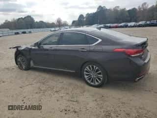 2015 Hyundai Genesis 3.8L z VIN KMHGN4JE5FU017780, wystawiony jako Copart lot #81963554 z przebiegiem 100 099 mil mil oraz Szkoda całkowita • Salvage title. Historia ofert i sprzedaży dostępna na DreamBid. Obrazek 2.
