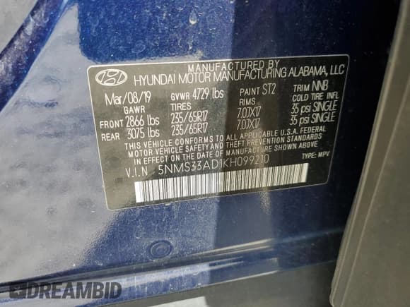 ✅ 2019 Hyundai Santa Fe SEL • VIN: 5NMS33AD1KH099210 • Lot: 64688434. Wystawiony na Copart z przebiegiem 93 937 mil. Bezpłatny archiwum sprzedaży aukcyjnych z USA i szczegółowy raport historii pojazdu na DreamBid. Zdjęcie 14.