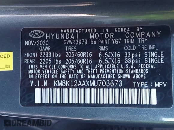 2021 Hyundai Kona SE с VIN KM8K12AAXMU703673, выставлен на аукционе IAAI как лот 43545133 с пробегом 106 576 миль миль и . История ставок и продаж доступна на DreamBid. Изображение 9.