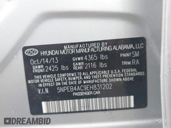 ✅ 2014 Hyundai Sonata GLS • VIN: 5NPEB4AC9EH831202 • Lot: 43317706. Wystawiony na IAAI z przebiegiem 63 024 mil. Bezpłatny archiwum sprzedaży aukcyjnych z USA i szczegółowy raport historii pojazdu na DreamBid. Zdjęcie 9.