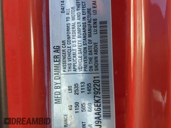 ✅ 2014 Smart fortwo Passion • VIN: WMEEJ9AA6EK792201 • Lot: 74756574. Listed on Copart with 17,282 mi. Free auction sales archive from the USA and detailed vehicle history report at DreamBid. Image 12.