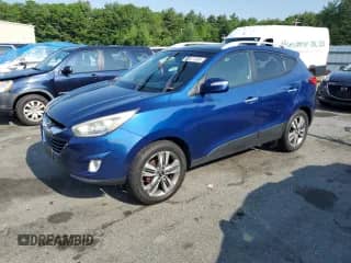 2014 Hyundai Tucson Limited with VIN KM8JUCAG9EU796720, listed as a Copart auction lot 60671805 with 130,114 mi miles and Salvage title. Bid and sale history available at DreamBid. Image 1.