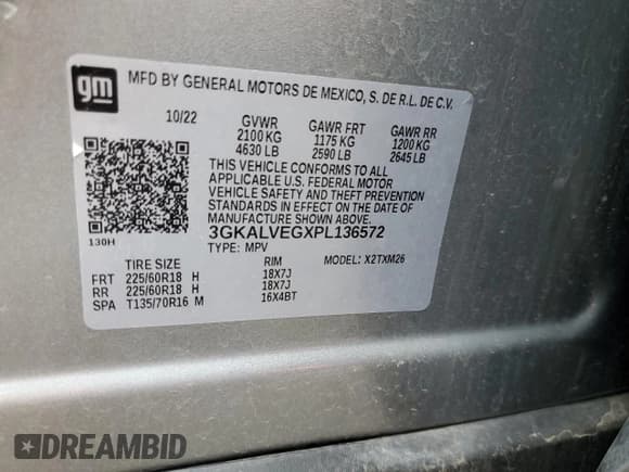 ✅ 2023 GMC Terrain SLT • VIN: 3GKALVEGXPL136572 • Lot: 84525265. Listed on Copart with 69,682 mi. Free auction sales archive from the USA and detailed vehicle history report at DreamBid. Image 13.