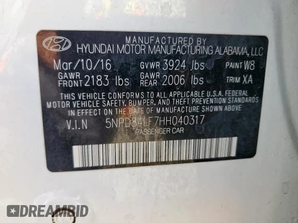 ✅ 2017 Hyundai Elantra Value Edition • VIN: 5NPD84LF7HH040317 • Lot: 81515635. Listed on Copart with 96,686 mi. Free auction sales archive from the USA and detailed vehicle history report at DreamBid. Image 12.