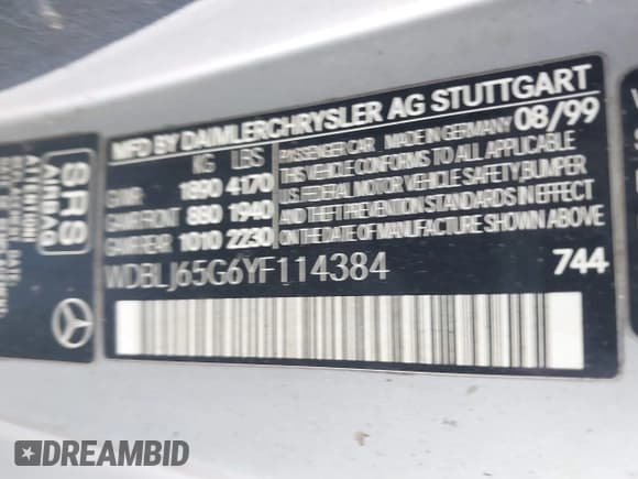✅ 2000 Mercedes-Benz CLK 320/430 • VIN: WDBLJ65G6YF114384 • Lot: 41334745. Wystawiony na IAAI z przebiegiem 131 461 mil. Bezpłatny archiwum sprzedaży aukcyjnych z USA i szczegółowy raport historii pojazdu na DreamBid. Zdjęcie 9.