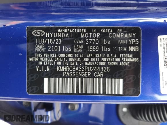 ✅ 2023 Hyundai Venue Limited • VIN: KMHRC8A33PU244326 • Lot: 55687515. Listed on Copart with 9,973 mi. Free auction sales archive from the USA and detailed vehicle history report at DreamBid. Image 13.